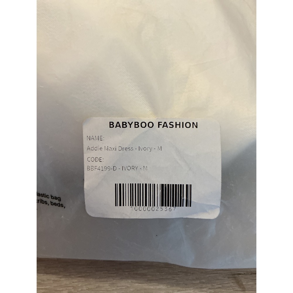 Babyboo Addie Maxi Dress Ivory Medium New With Tags - Picture 4 of 5